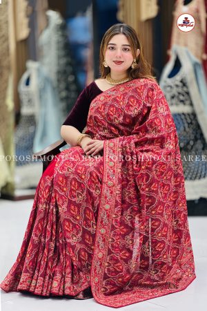 Premium Designer Kashmiri Silk Saree - Image 2